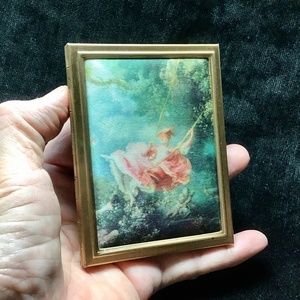 🌺Vintage Silk Screen & Metal Mini Photo Album